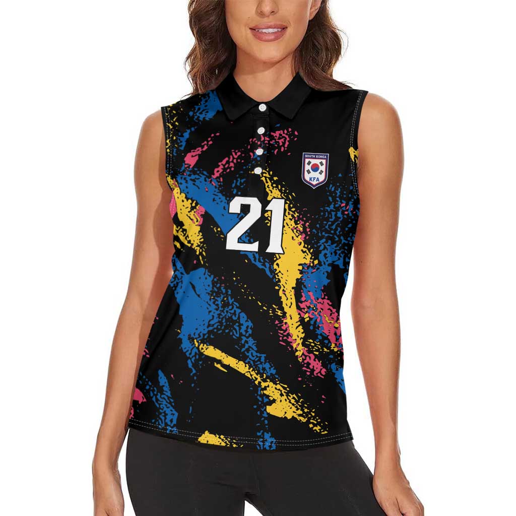 Custom Football South Korea WC26 Women Sleeveless Polo Shirt Taegeuk Warriors Retro 2022