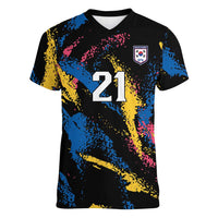 Custom Football South Korea WC26 Women V-Neck T-Shirt Taegeuk Warriors Retro 2022