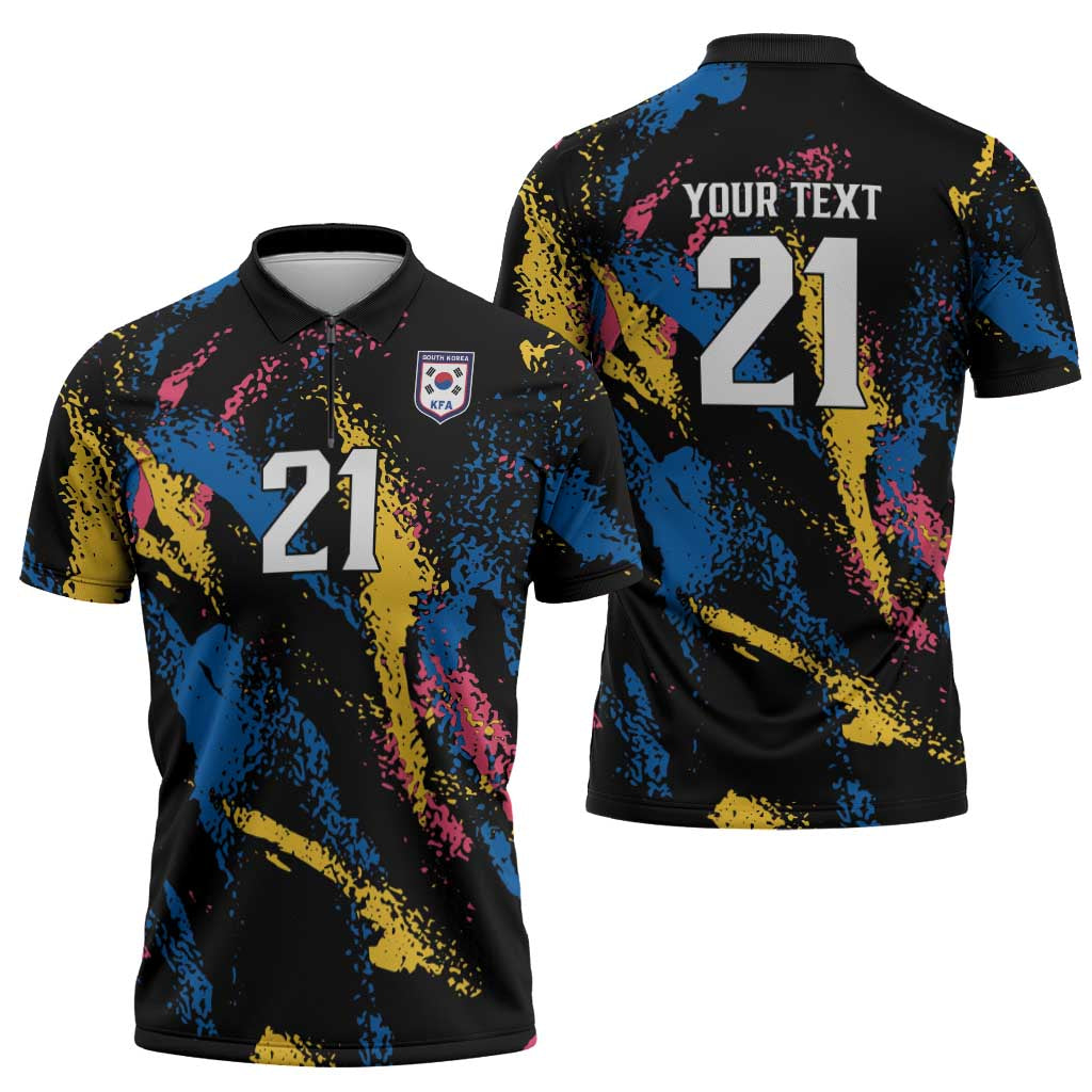 Custom Football South Korea WC26 Zipper Polo Shirt Taegeuk Warriors Retro 2022