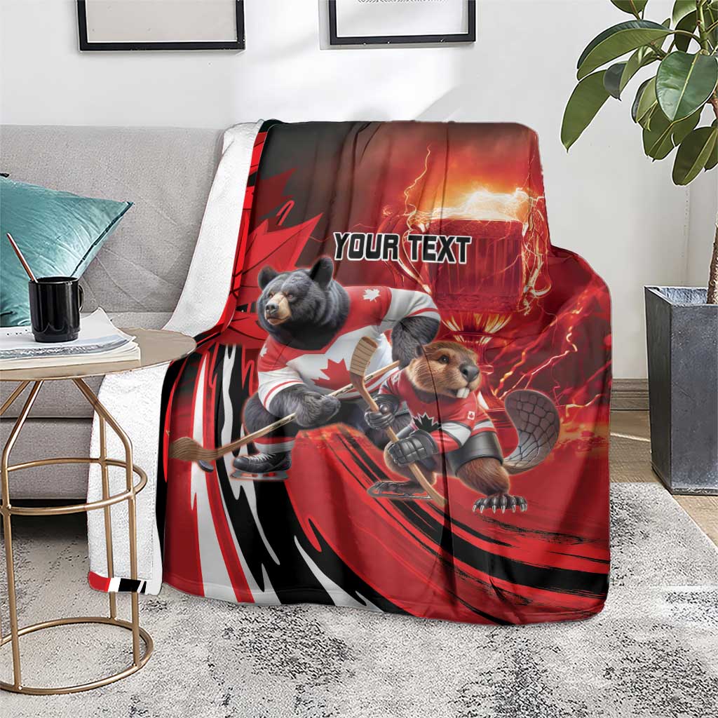 Canada Ice Hockey Champions Personalized Blanket Proud Member of the Eh Team