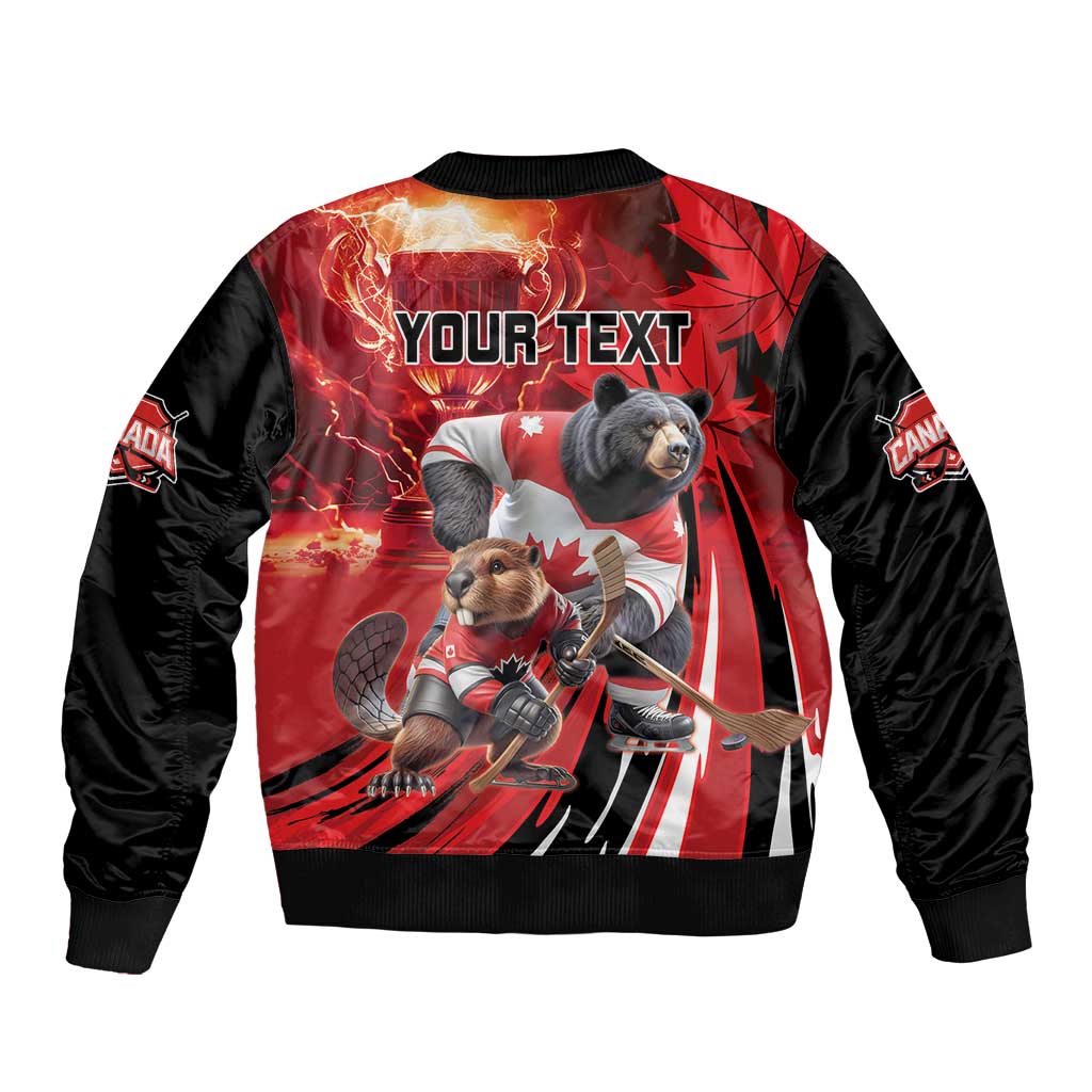 Canada Ice Hockey Champions Personalized Bomber Jacket Proud Member of the Eh Team