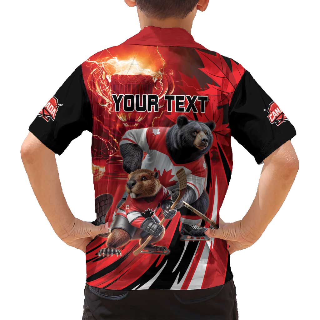 Canada Ice Hockey Champions Personalized Family Matching Long Sleeve Bodycon Dress and Hawaiian Shirt Proud Member of the Eh Team