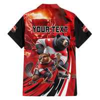 Canada Ice Hockey Champions Personalized Family Matching Short Sleeve Bodycon Dress and Hawaiian Shirt Proud Member of the Eh Team