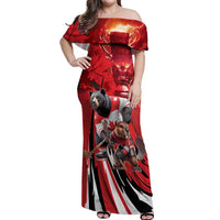 Canada Ice Hockey Champions Personalized Off Shoulder Maxi Dress Proud Member of the Eh Team