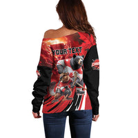 Canada Ice Hockey Champions Personalized Off Shoulder Sweater Proud Member of the Eh Team
