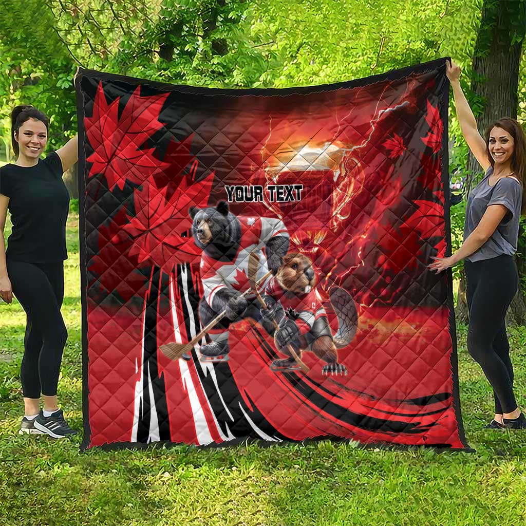 Canada Ice Hockey Champions Personalized Quilt Proud Member of the Eh Team