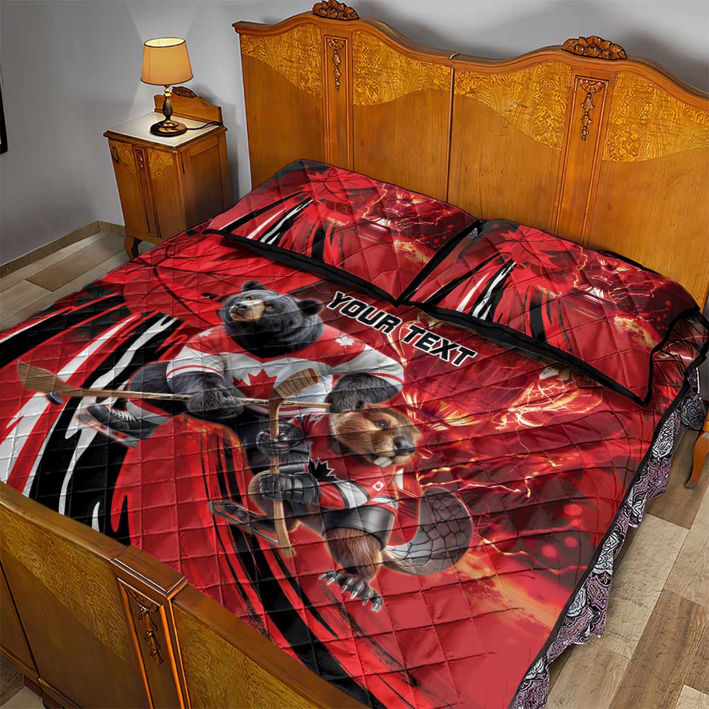 Canada Ice Hockey Champions Personalized Quilt Bed Set Proud Member of the Eh Team