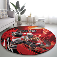 Canada Ice Hockey Champions Personalized Round Carpet Proud Member of the Eh Team