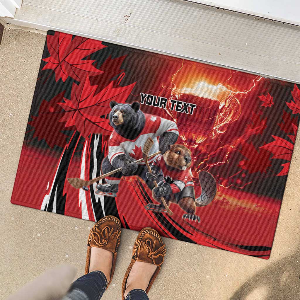 Canada Ice Hockey Champions Personalized Rubber Doormat Proud Member of the Eh Team