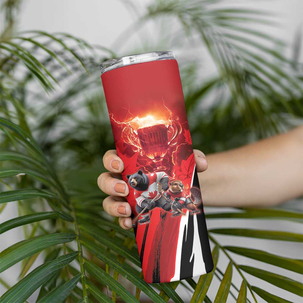 Canada Ice Hockey Champions Personalized Skinny Tumbler Proud Member of the Eh Team