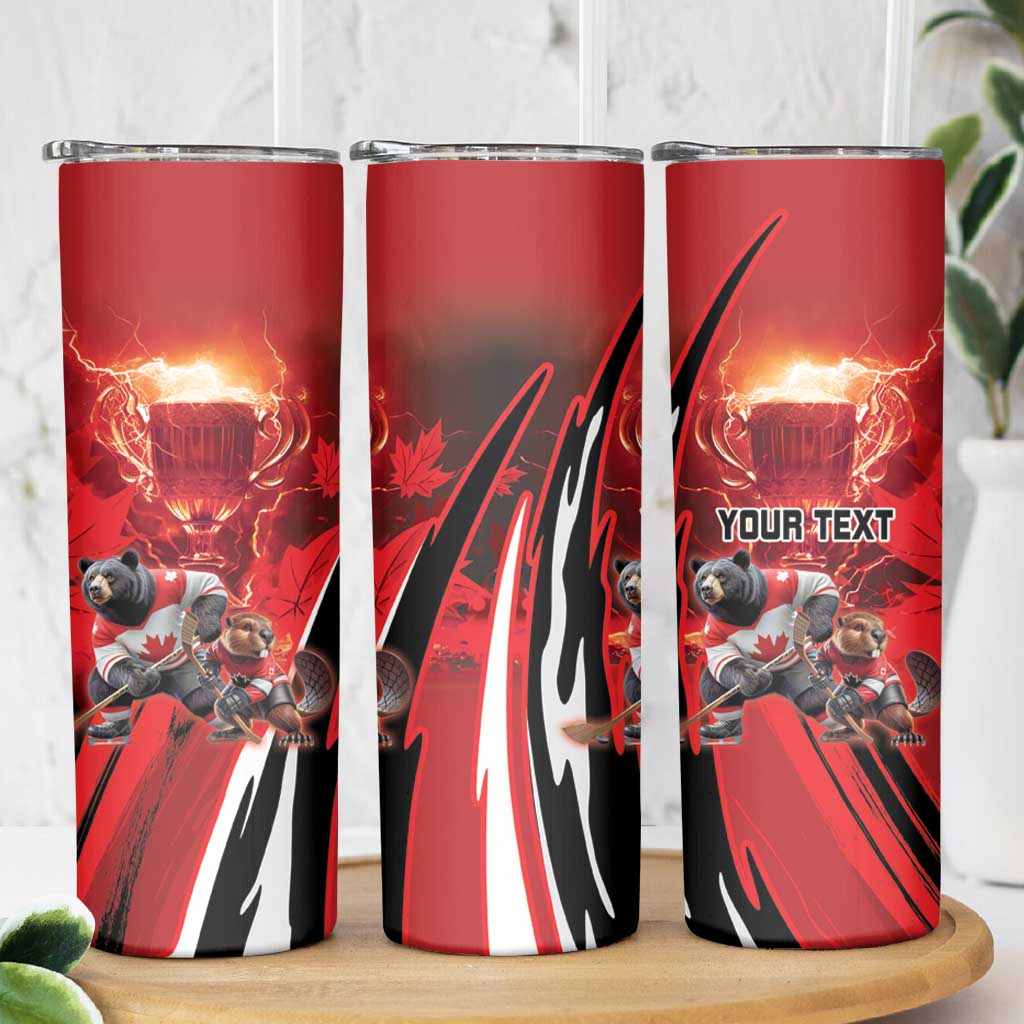 Canada Ice Hockey Champions Personalized Skinny Tumbler Proud Member of the Eh Team