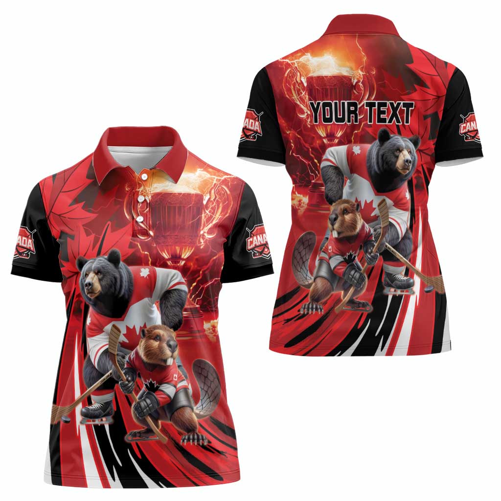 Canada Ice Hockey Champions Personalized Women Polo Shirt Proud Member of the Eh Team