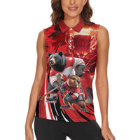 Canada Ice Hockey Champions Personalized Women Sleeveless Polo Shirt Proud Member of the Eh Team