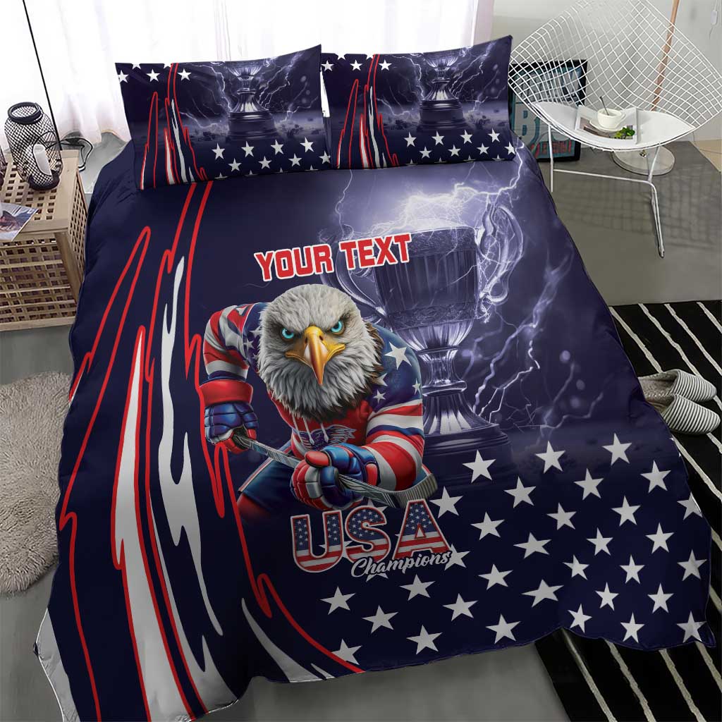 United States Ice Hockey Champions Personalized Bedding Set Lets Go Boy USA Goal