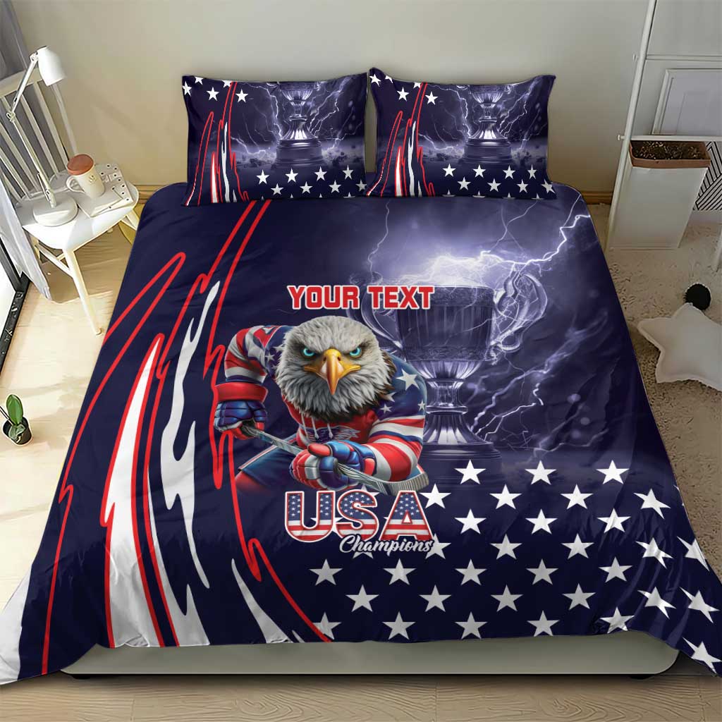 United States Ice Hockey Champions Personalized Bedding Set Lets Go Boy USA Goal
