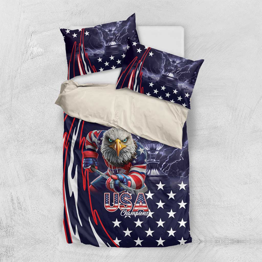 United States Ice Hockey Champions Personalized Bedding Set Lets Go Boy USA Goal