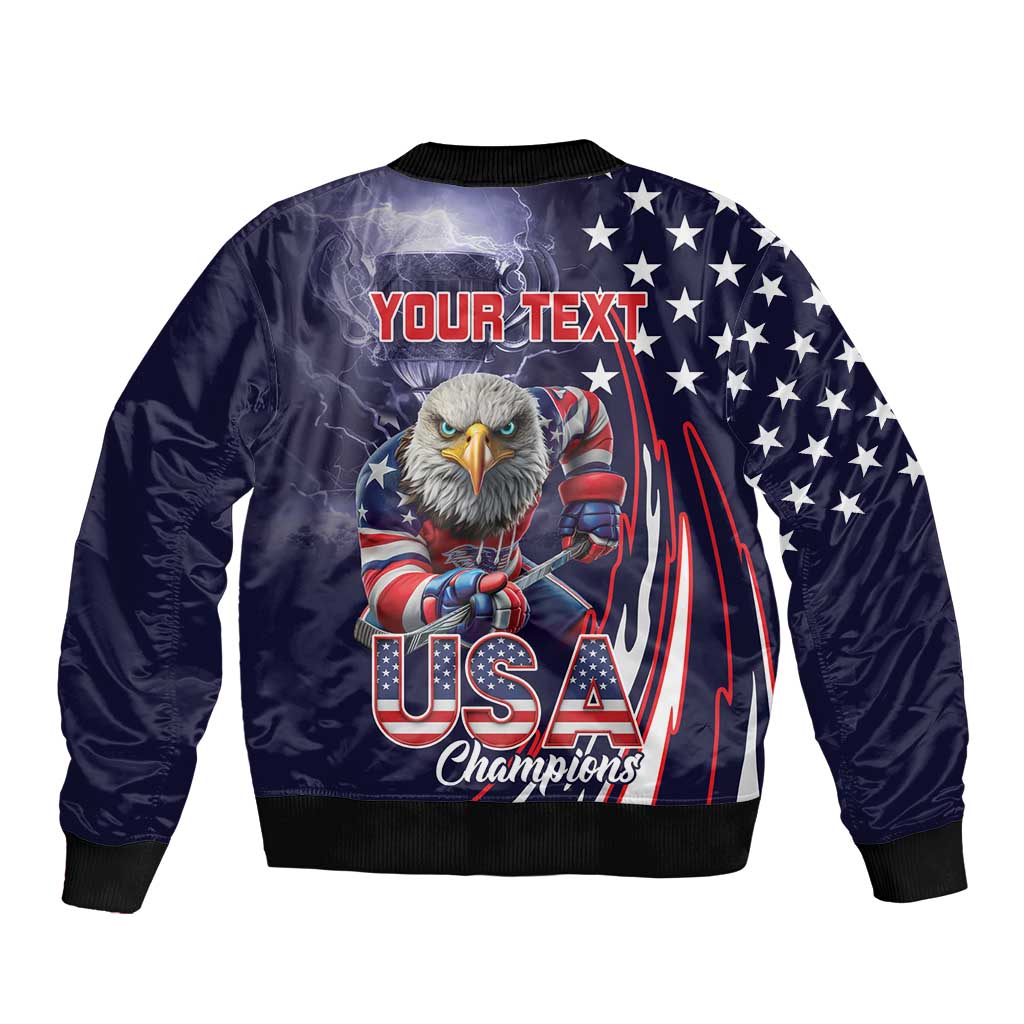United States Ice Hockey Champions Personalized Bomber Jacket Lets Go Boy USA Goal