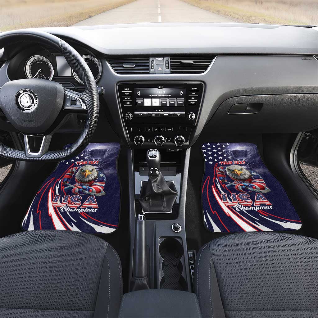 United States Ice Hockey Champions Personalized Car Mats Lets Go Boy USA Goal