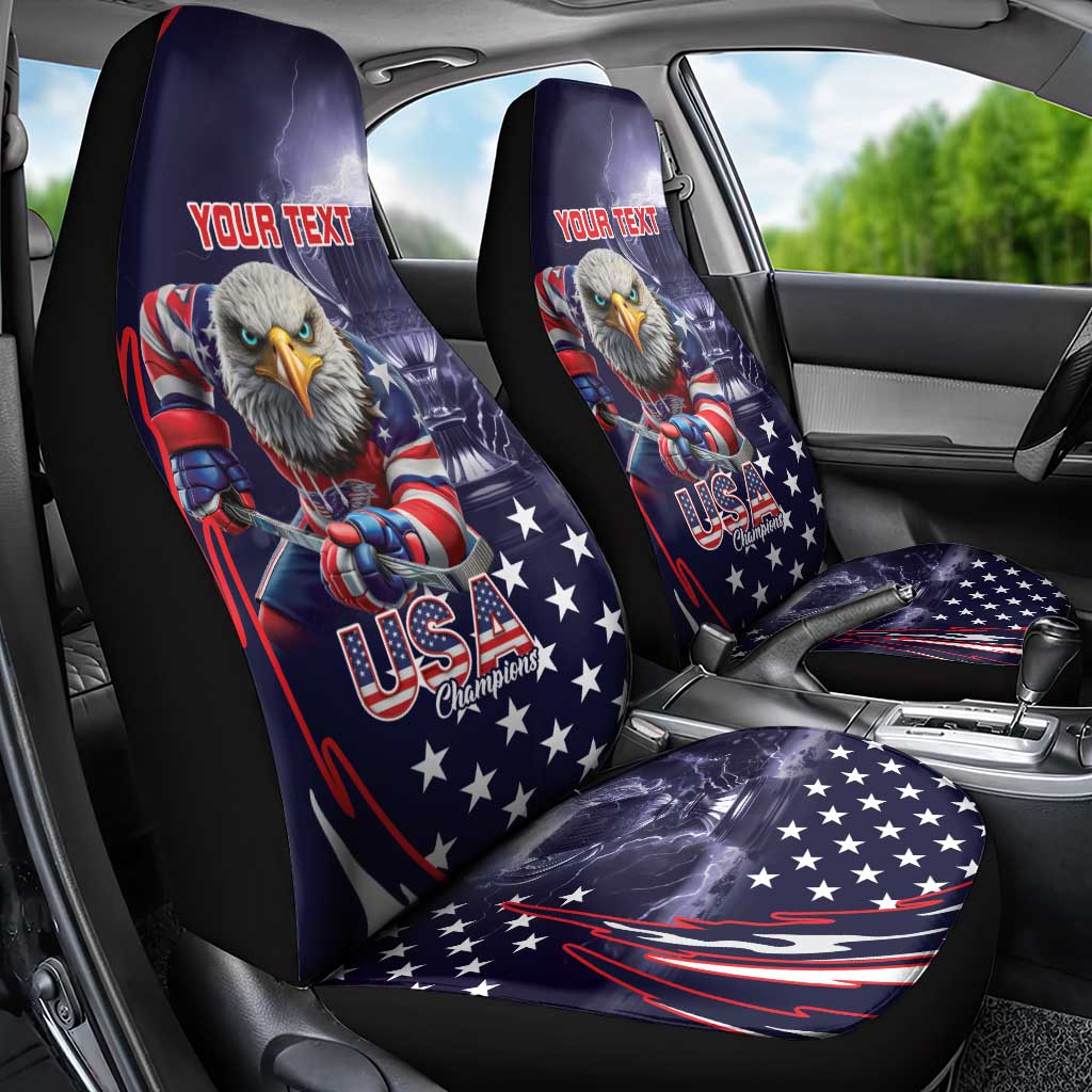 United States Ice Hockey Champions Personalized Car Seat Cover Lets Go Boy USA Goal