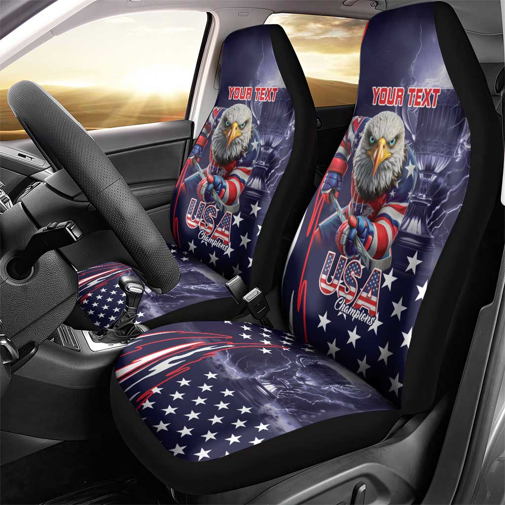 United States Ice Hockey Champions Personalized Car Seat Cover Lets Go Boy USA Goal