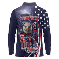 United States Ice Hockey Champions Personalized Long Sleeve Polo Shirt Lets Go Boy USA Goal