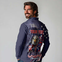 United States Ice Hockey Champions Personalized Long Sleeve Polo Shirt Lets Go Boy USA Goal