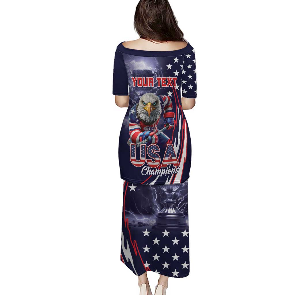 United States Ice Hockey Champions Personalized Puletasi Lets Go Boy USA Goal