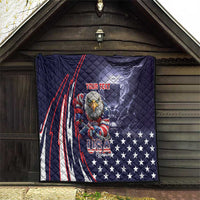 United States Ice Hockey Champions Personalized Quilt Lets Go Boy USA Goal