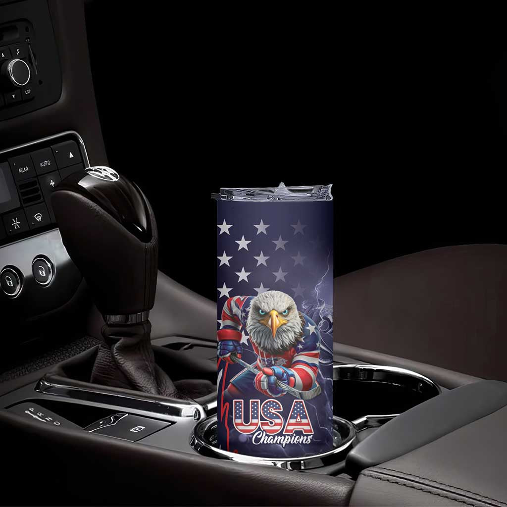 United States Ice Hockey Champions Personalized Skinny Tumbler Lets Go Boy USA Goal