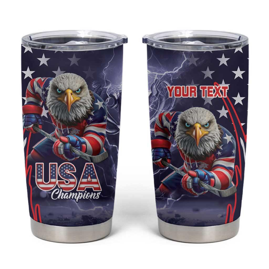 United States Ice Hockey Champions Personalized Tumbler Cup Lets Go Boy USA Goal