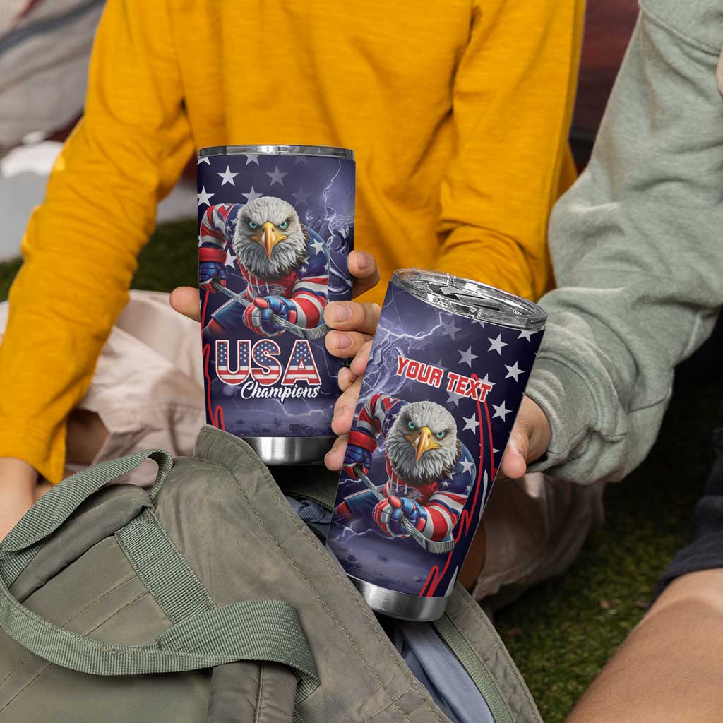 United States Ice Hockey Champions Personalized Tumbler Cup Lets Go Boy USA Goal