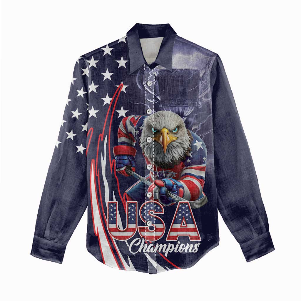 United States Ice Hockey Champions Personalized Women Casual Shirt Lets Go Boy USA Goal