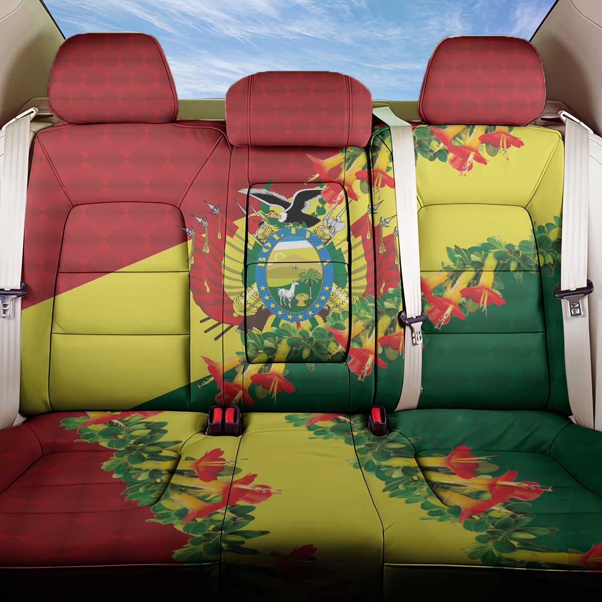 Bolivia Andean Condor Kantuta Flowers Back Car Seat Cover
