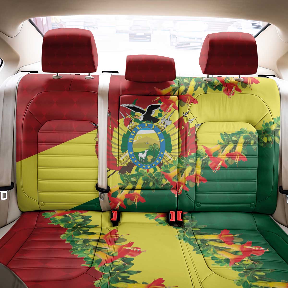 Bolivia Andean Condor Kantuta Flowers Back Car Seat Cover