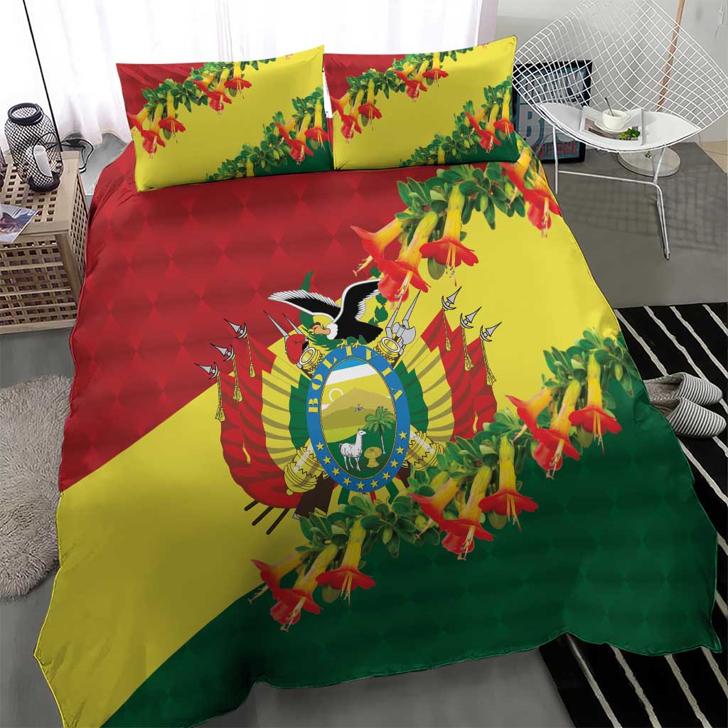 Bolivia Andean Condor Kantuta Flowers Bedding Set