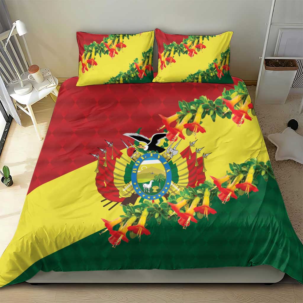 Bolivia Andean Condor Kantuta Flowers Bedding Set