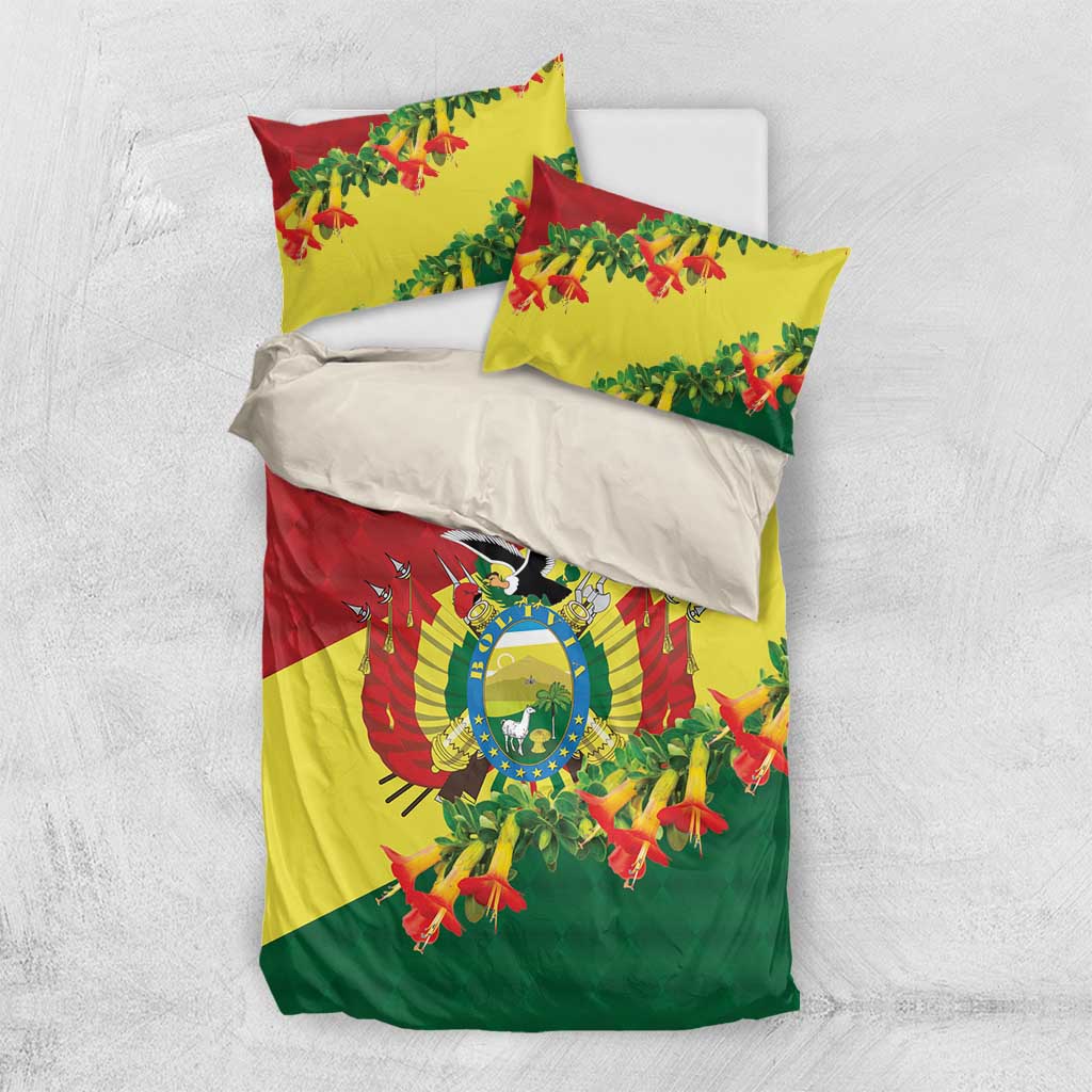 Bolivia Andean Condor Kantuta Flowers Bedding Set