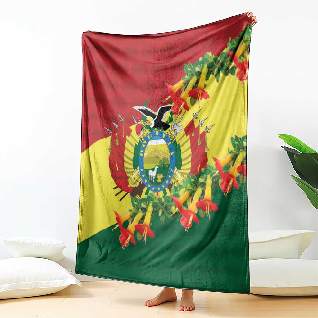 Bolivia Andean Condor Kantuta Flowers Blanket