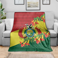 Bolivia Andean Condor Kantuta Flowers Blanket
