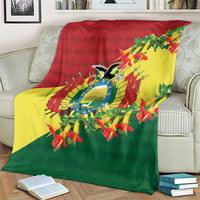 Bolivia Andean Condor Kantuta Flowers Blanket