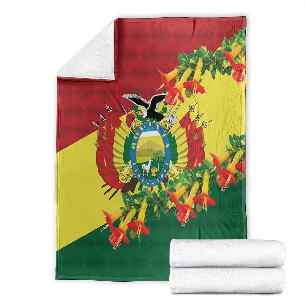 Bolivia Andean Condor Kantuta Flowers Blanket