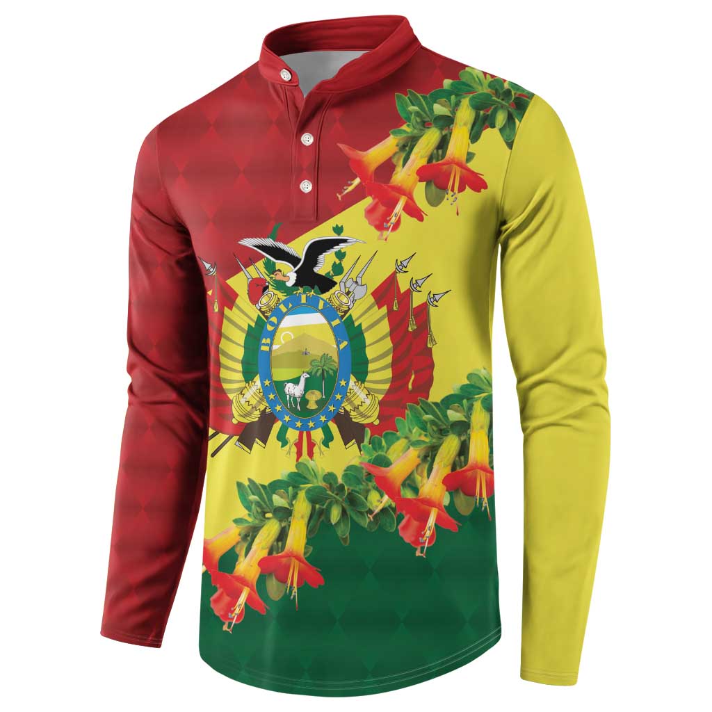 Bolivia Andean Condor Kantuta Flowers Button Sweatshirt