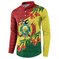 Bolivia Andean Condor Kantuta Flowers Button Sweatshirt