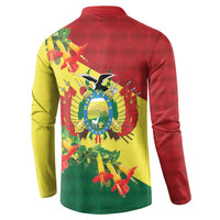 Bolivia Andean Condor Kantuta Flowers Button Sweatshirt