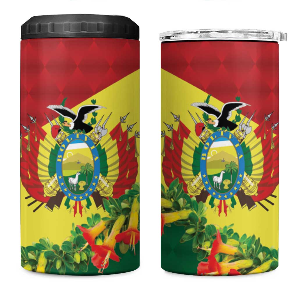 Bolivia Andean Condor Kantuta Flowers 4 in 1 Can Cooler Tumbler