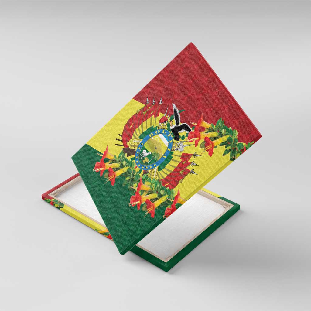 Bolivia Andean Condor Kantuta Flowers Canvas Wall Art