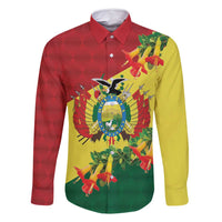 Bolivia Andean Condor Kantuta Flowers Family Matching Long Sleeve Bodycon Dress and Hawaiian Shirt