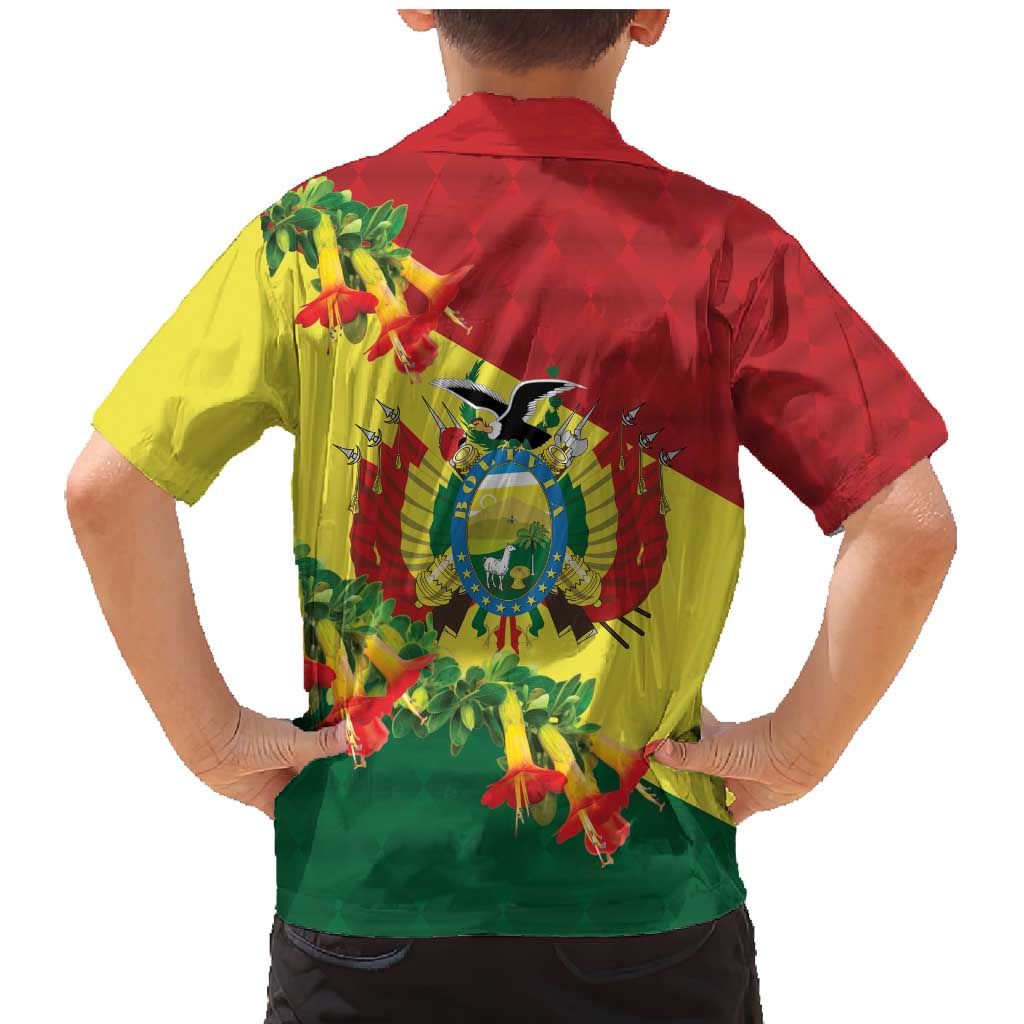 Bolivia Andean Condor Kantuta Flowers Family Matching Mermaid Dress and Hawaiian Shirt