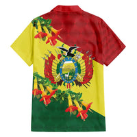 Bolivia Andean Condor Kantuta Flowers Family Matching Off Shoulder Maxi Dress and Hawaiian Shirt