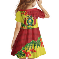 Bolivia Andean Condor Kantuta Flowers Family Matching Off Shoulder Short Dress and Hawaiian Shirt